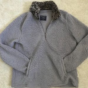 Abercrombie & Fitch Sherpa Half-Zip Pullover